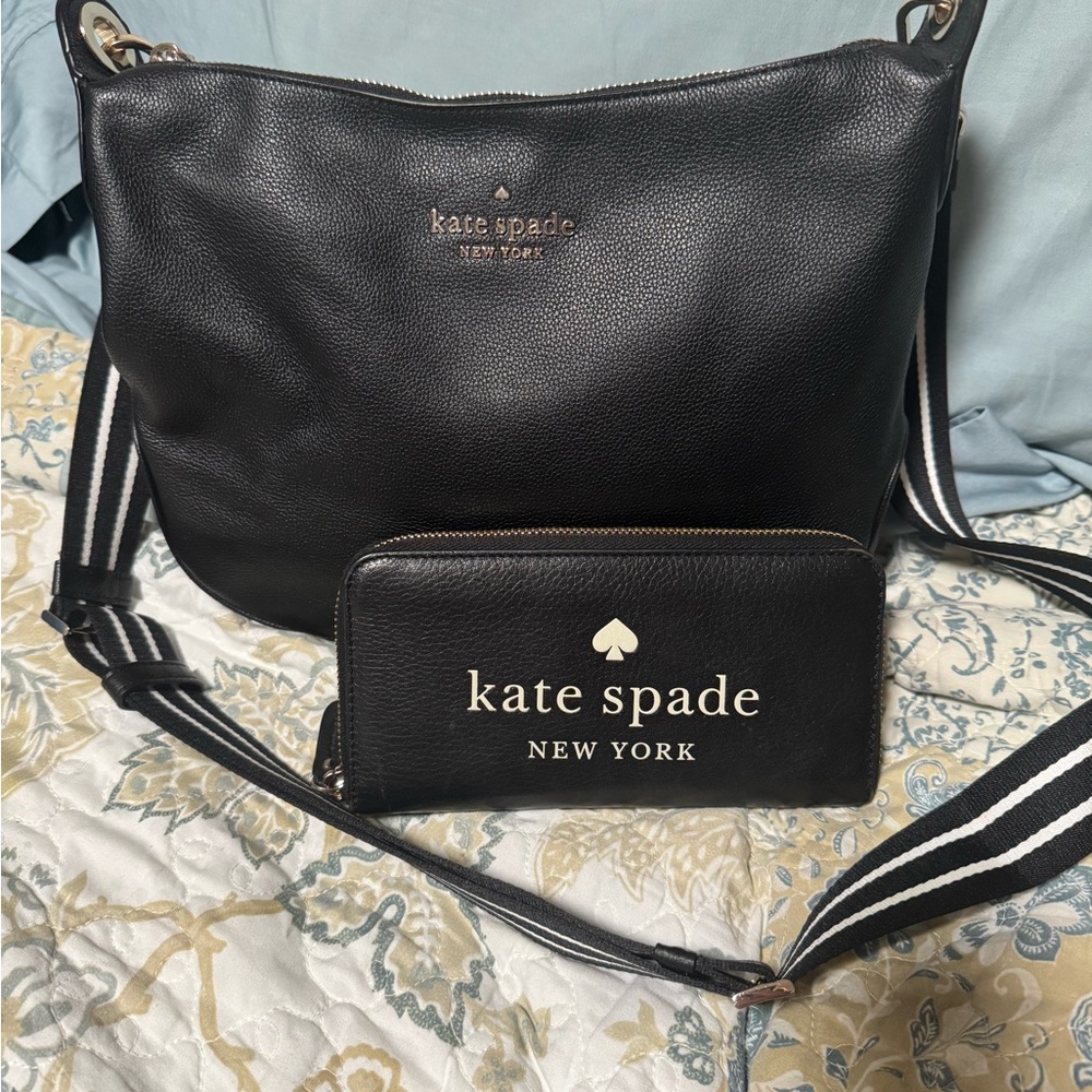 Kate Spade Black Shoulder Bag and Wallet-SOLD